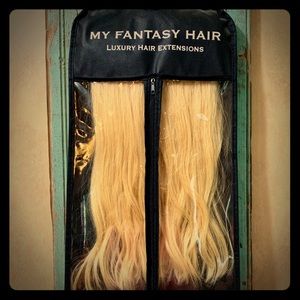 My Fantasy Hair Extensions WORN TWICE. Ash Blonde.